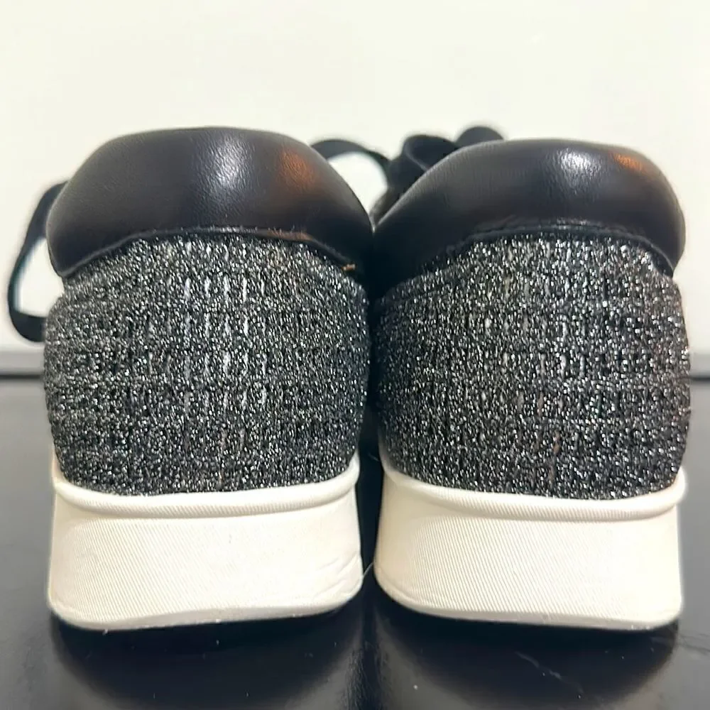 Gentle Souls Raina Lite Knit Black Metallic Sneakers Sz 7.5